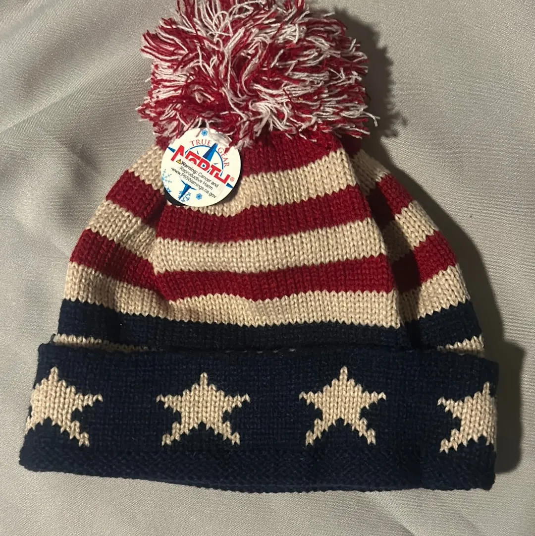 4th of July True Gear North Pom Knit Beanie