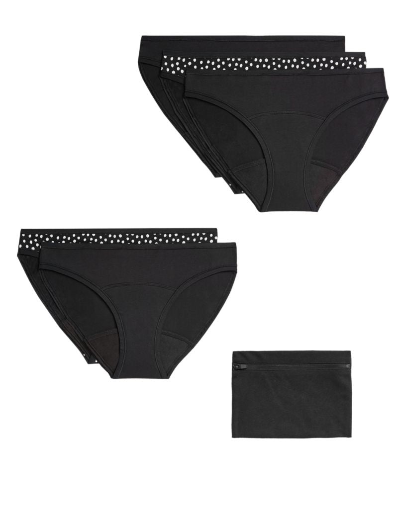 5pk Heavy Absorbency Period Bikini Knickers Bundle