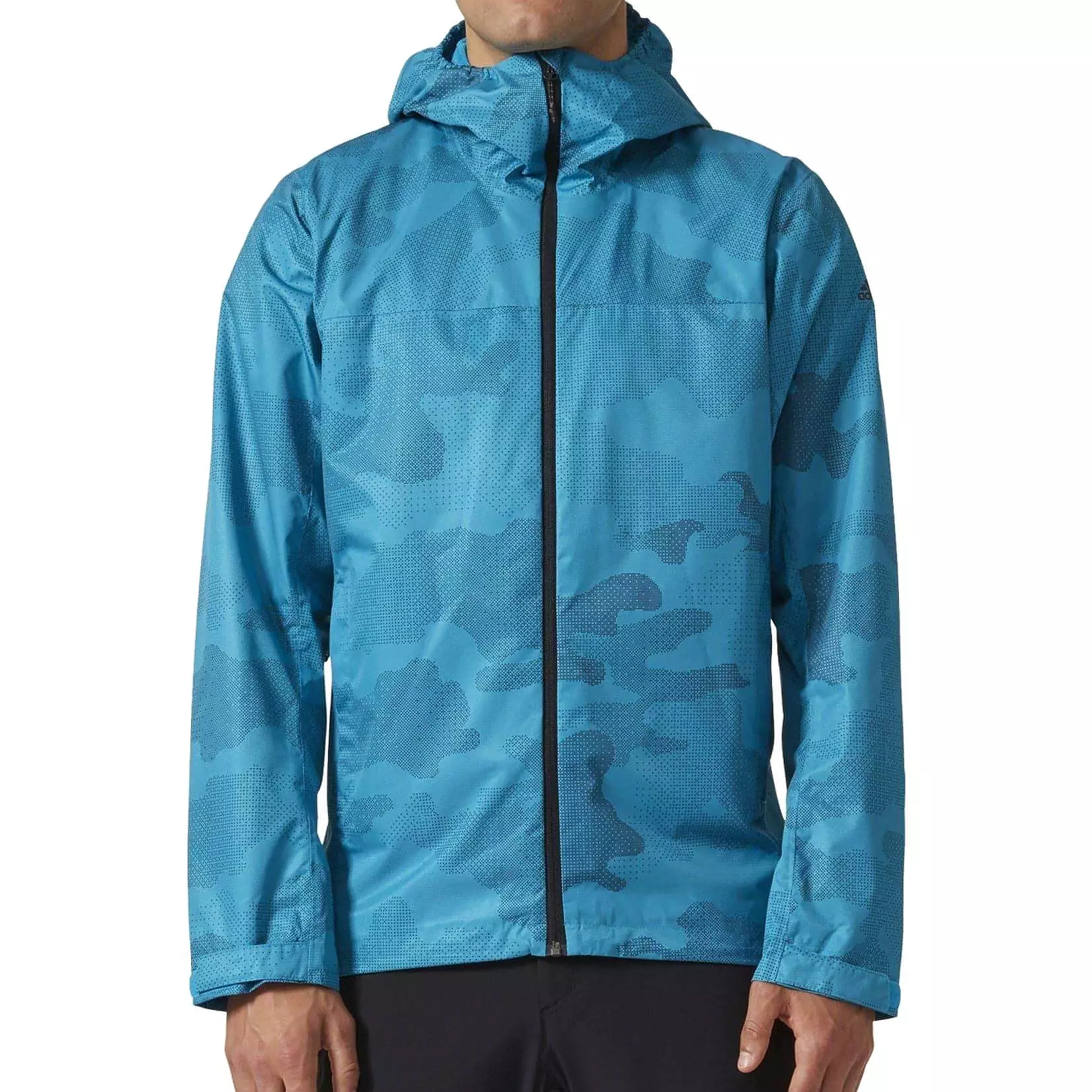 adidas All Outdoor Printed Wandertag Waterproof Mens Jacket - Blue