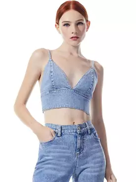 Alice + Olivia - Carli Denim Bra Top - Rockstar Blue