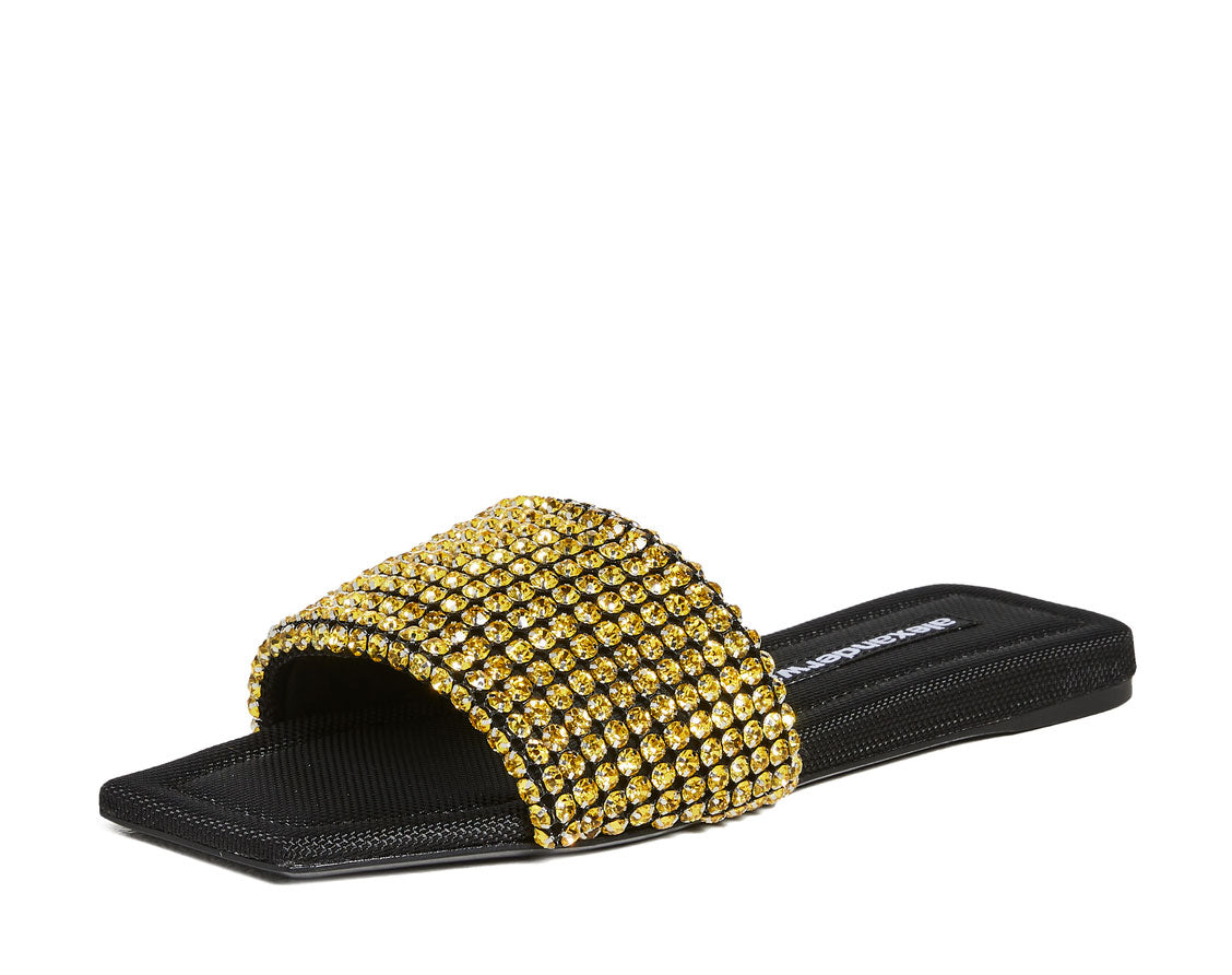 Anya Crystal Slide Sandal, Celandine