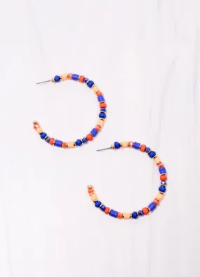 Bartlett Beaded Hoop Earring BLUE ORANGE