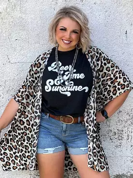 Bekah Leopard Short Sleeve Kimono