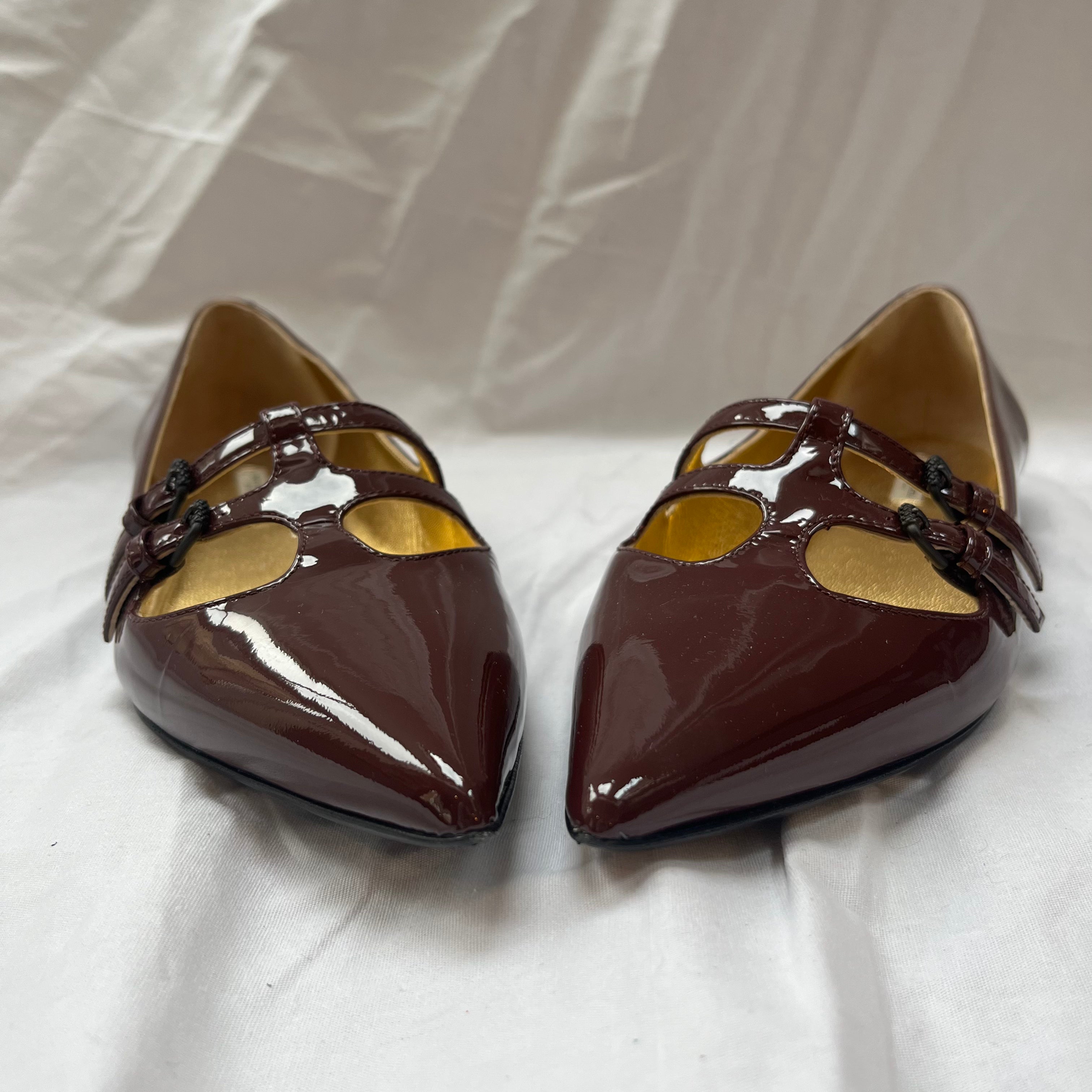 Bottega Veneta Mulberry Patent Pointed Flats 37