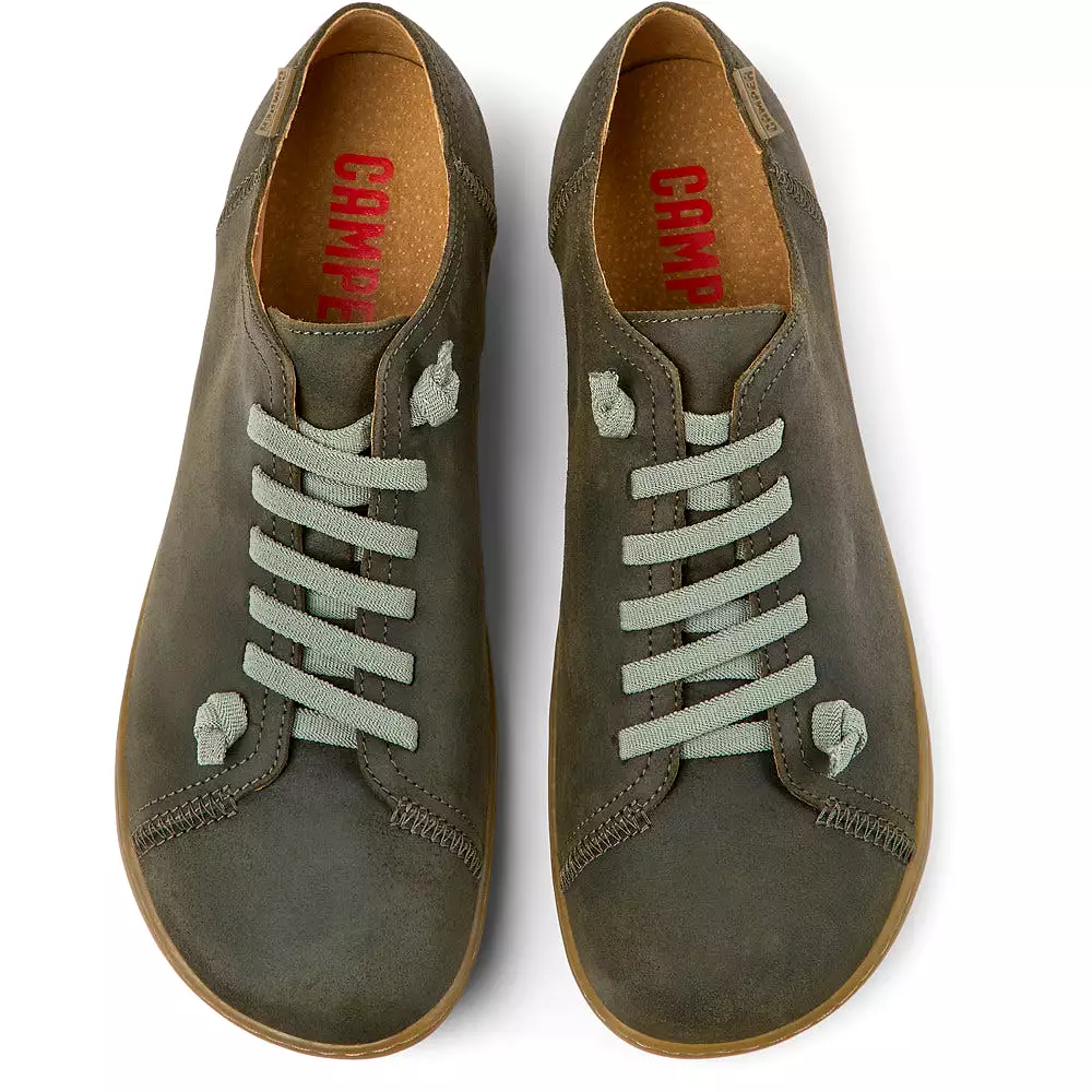 Camper Peu Green-gray nubuck shoes for men Dark Green   