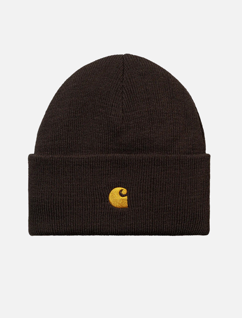 Carhartt WIP Chase Beanie Dark Umber / Gold