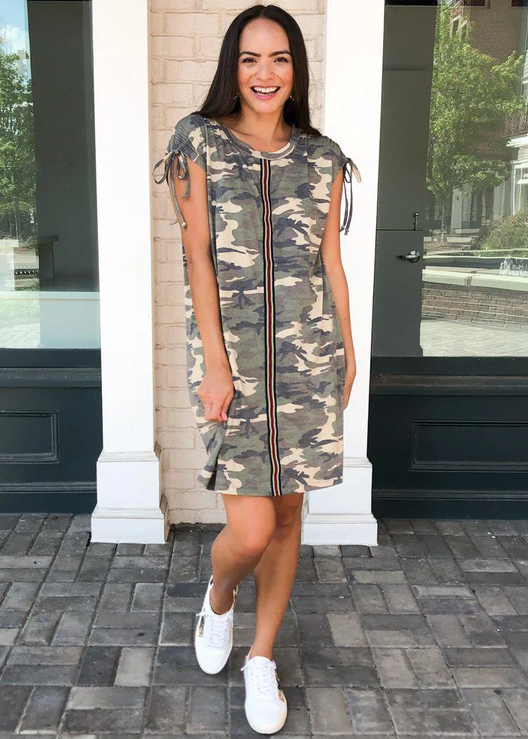 Everyday Gear Camo Print T Shirt Dress-Camo-***FINAL SALE***