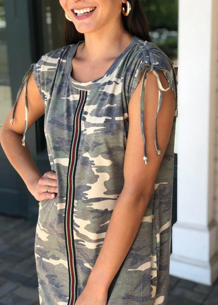 Everyday Gear Camo Print T Shirt Dress-Camo-***FINAL SALE***