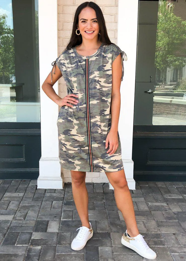 Everyday Gear Camo Print T Shirt Dress-Camo-***FINAL SALE***