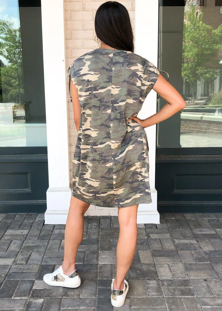 Everyday Gear Camo Print T Shirt Dress-Camo-***FINAL SALE***