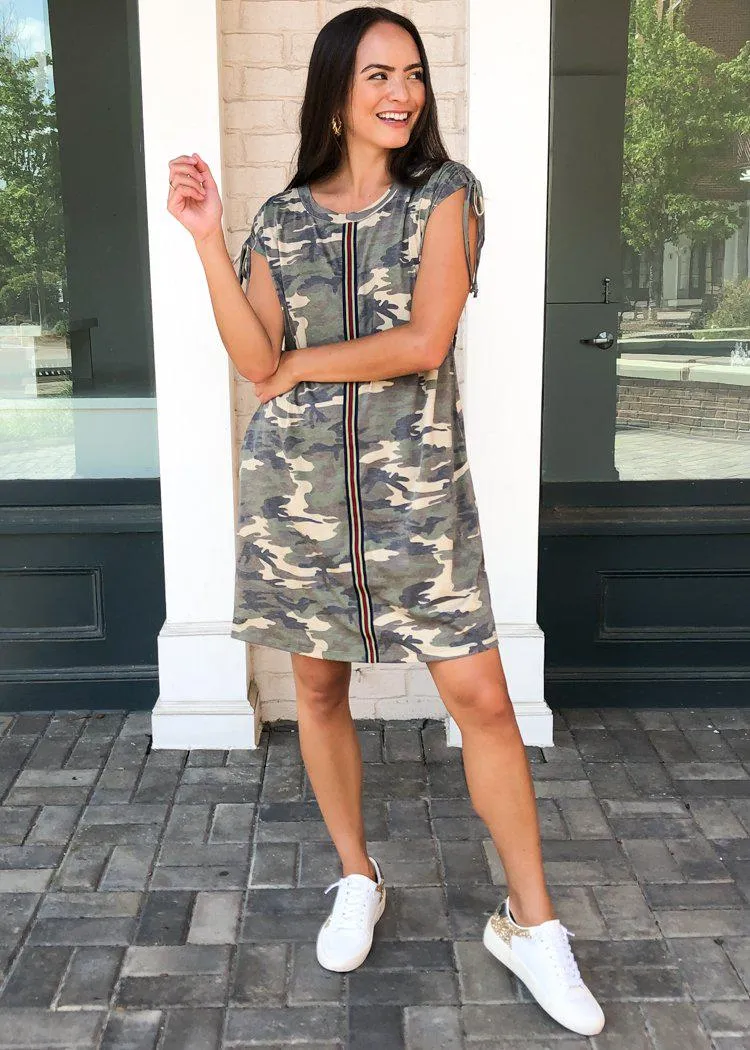 Everyday Gear Camo Print T Shirt Dress-Camo-***FINAL SALE***