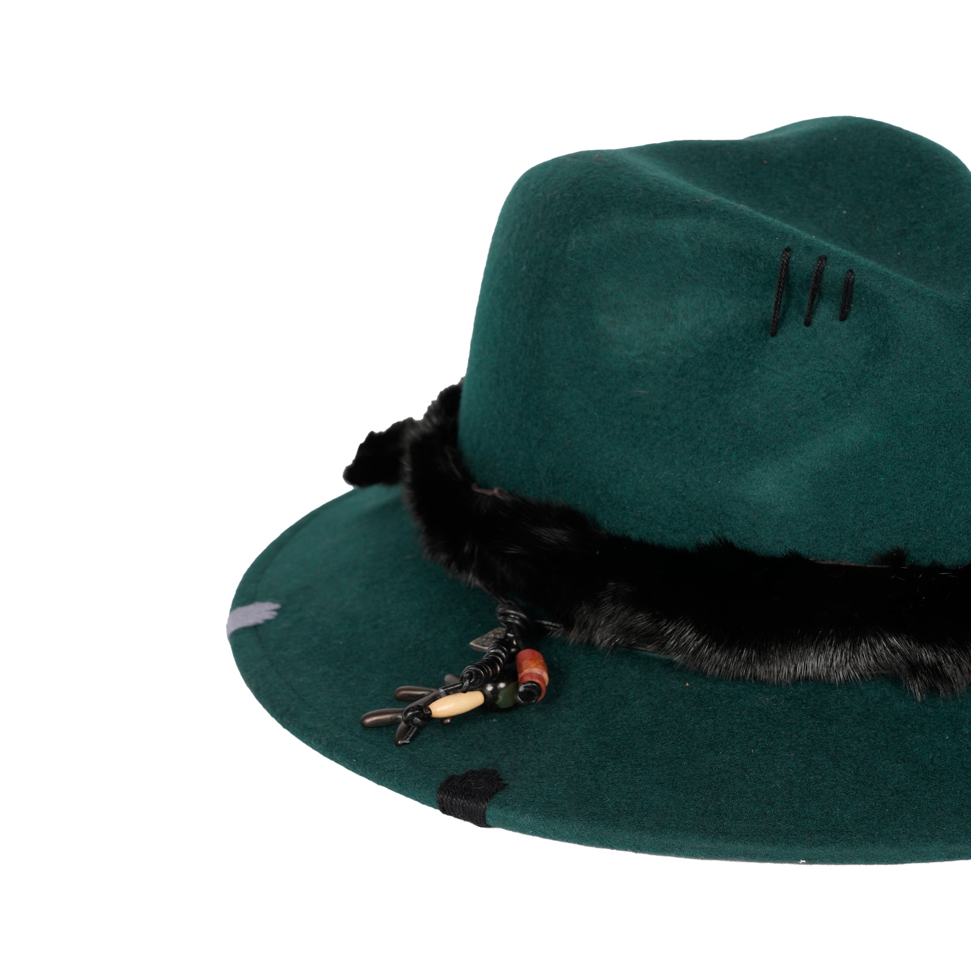 Fur Hat Wool Dark Teal