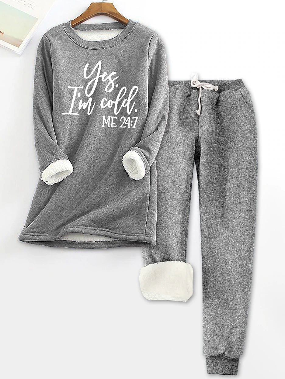 Gray Ladies' Soft Fleece Pajama Ensemble