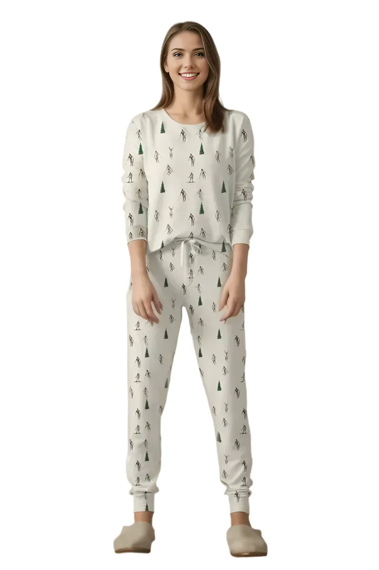 Have Fun Skiing Cozy Long Pj Set