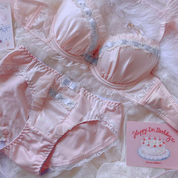 honey ribbon bra underwear one set