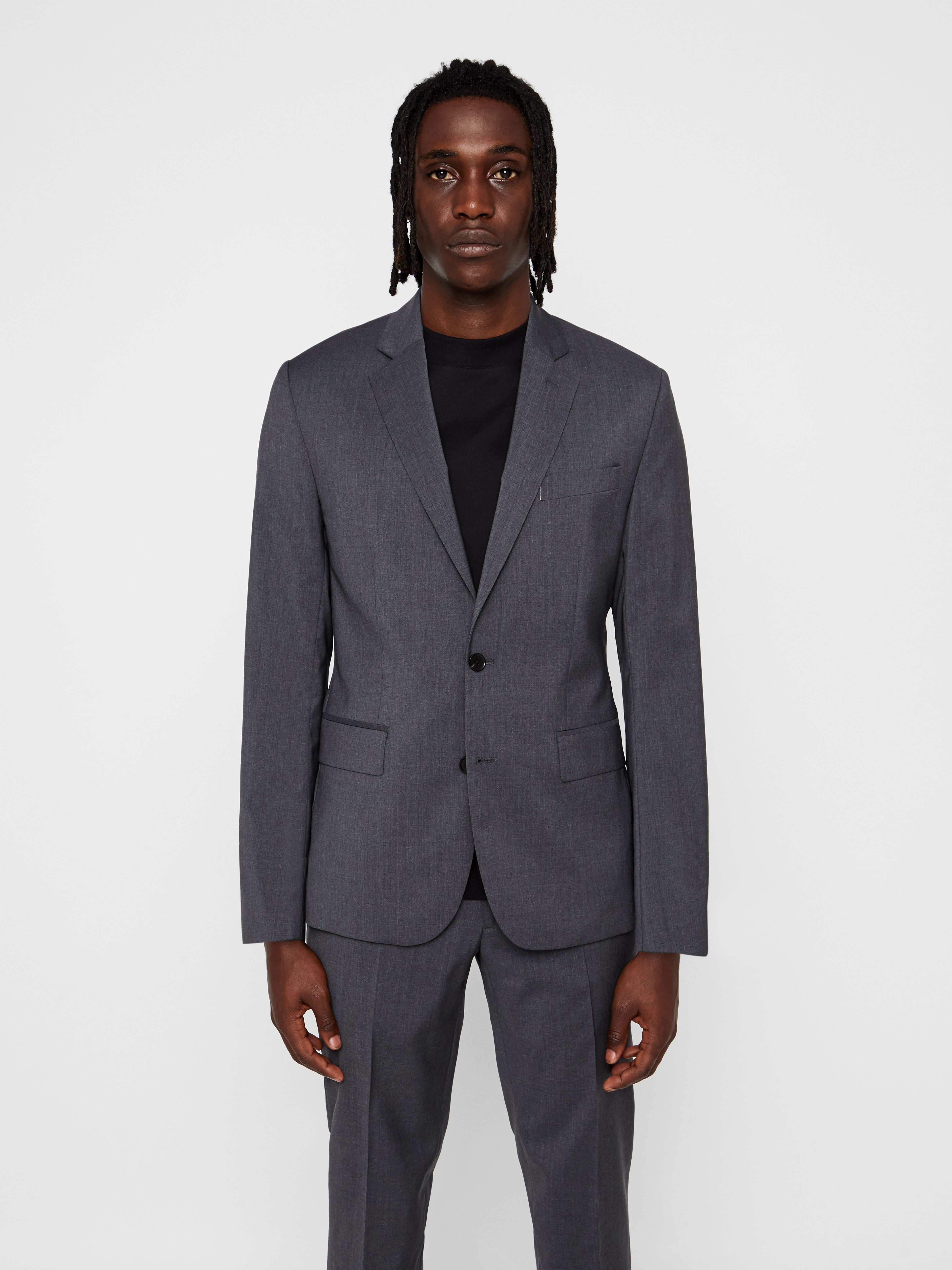 J.Lindeberg Mens Hopper Soft Comfort Wool Blazer - ANTHRACITE