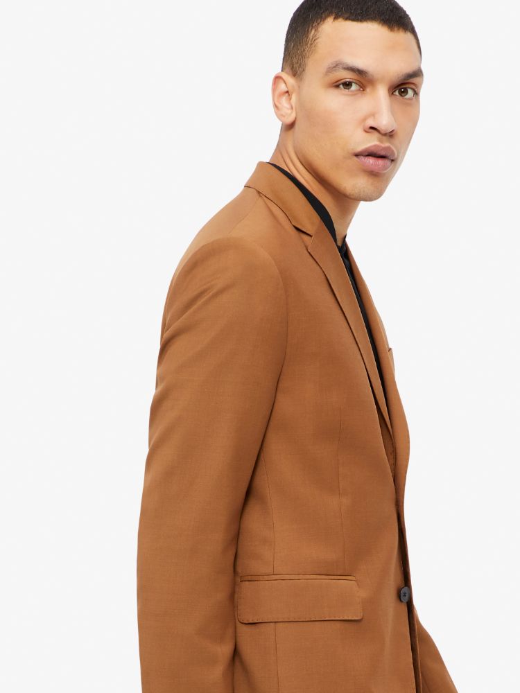 J.Lindeberg Mens Hopper Soft Comfort Wool Blazer - GLAZED GINGER