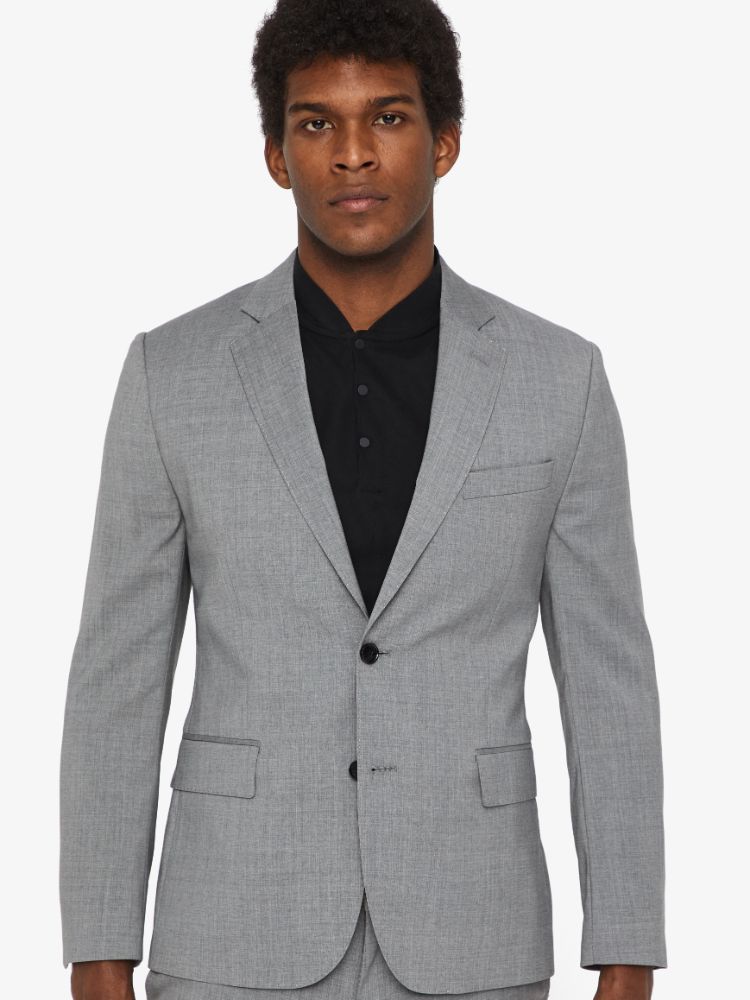 J.Lindeberg Mens Hopper Soft Comfort Wool Blazer - LIGHT GREY MELANGE