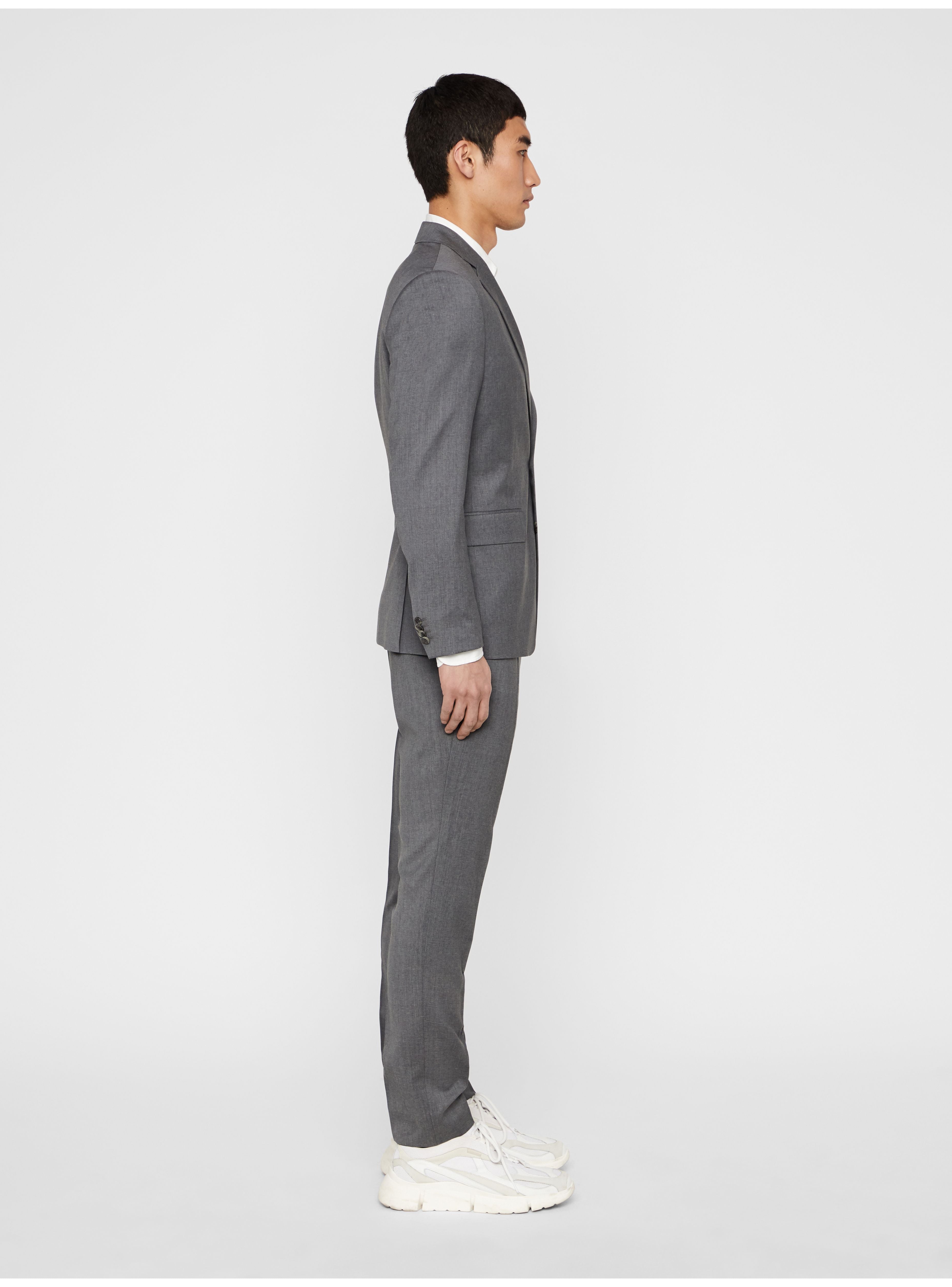 J.Lindeberg Mens Hopper Soft Comfort Wool Blazer - STONE GREY