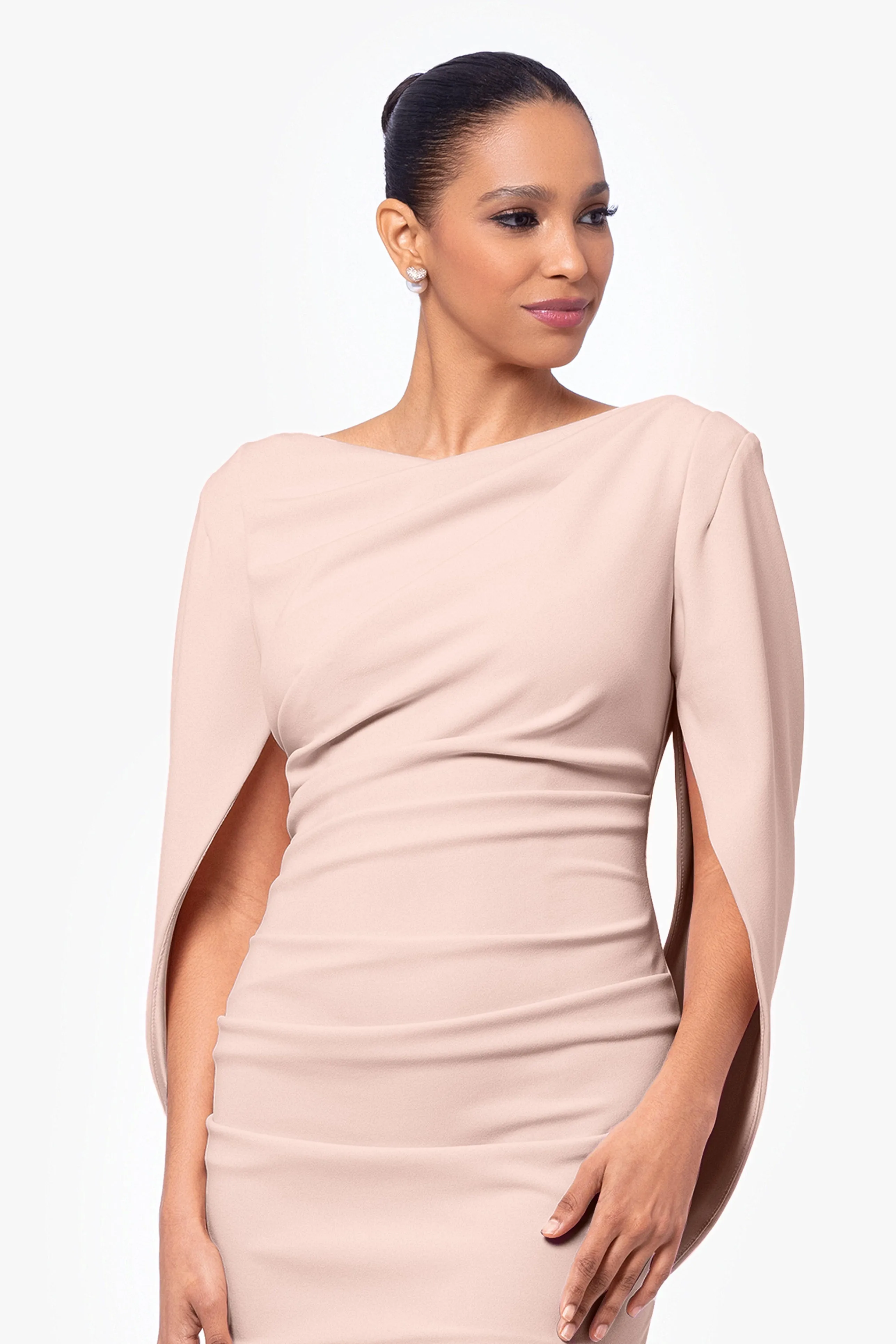 Jordan Short Scuba Crepe Draped Back Dress