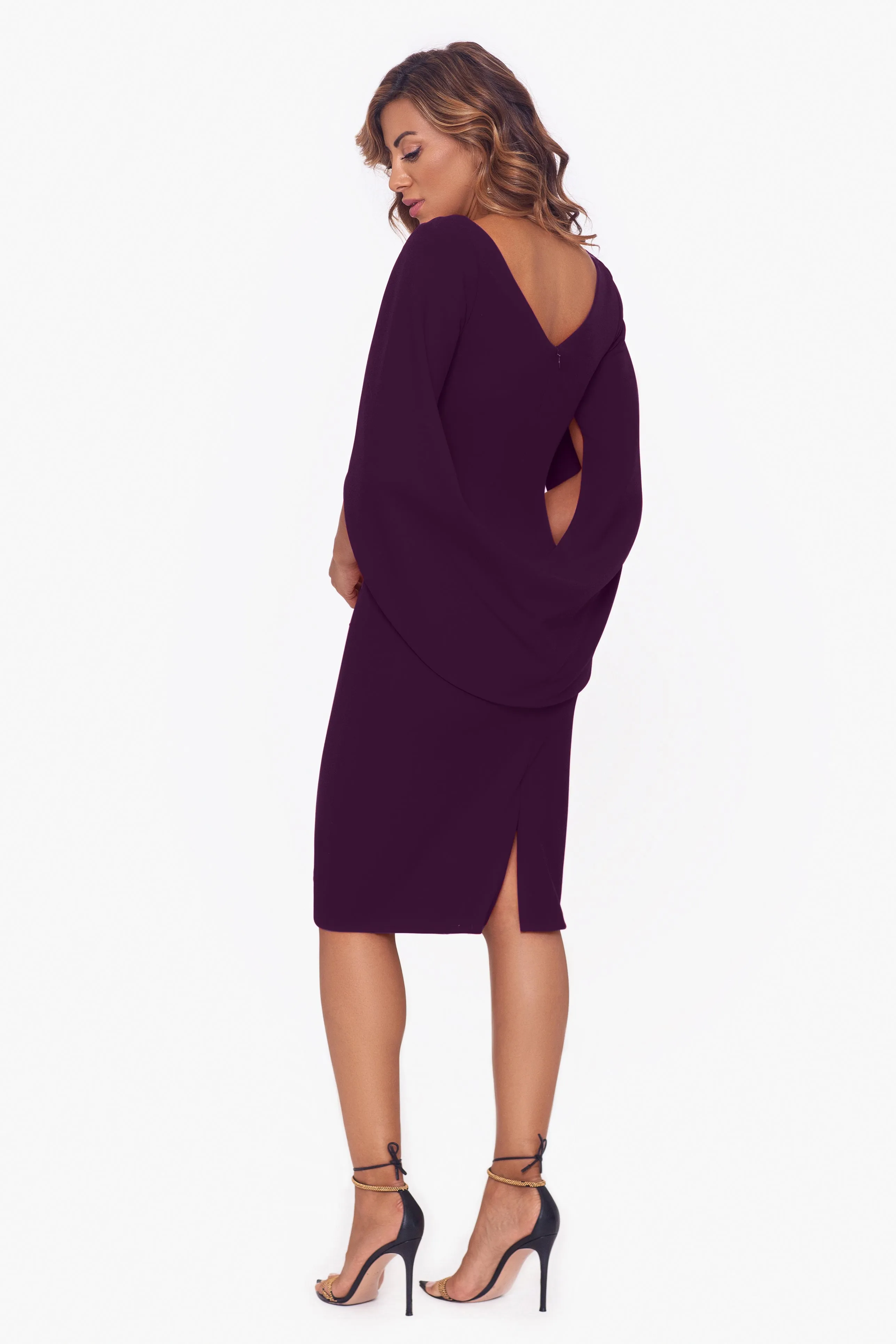 Jordan Short Scuba Crepe Draped Back Dress