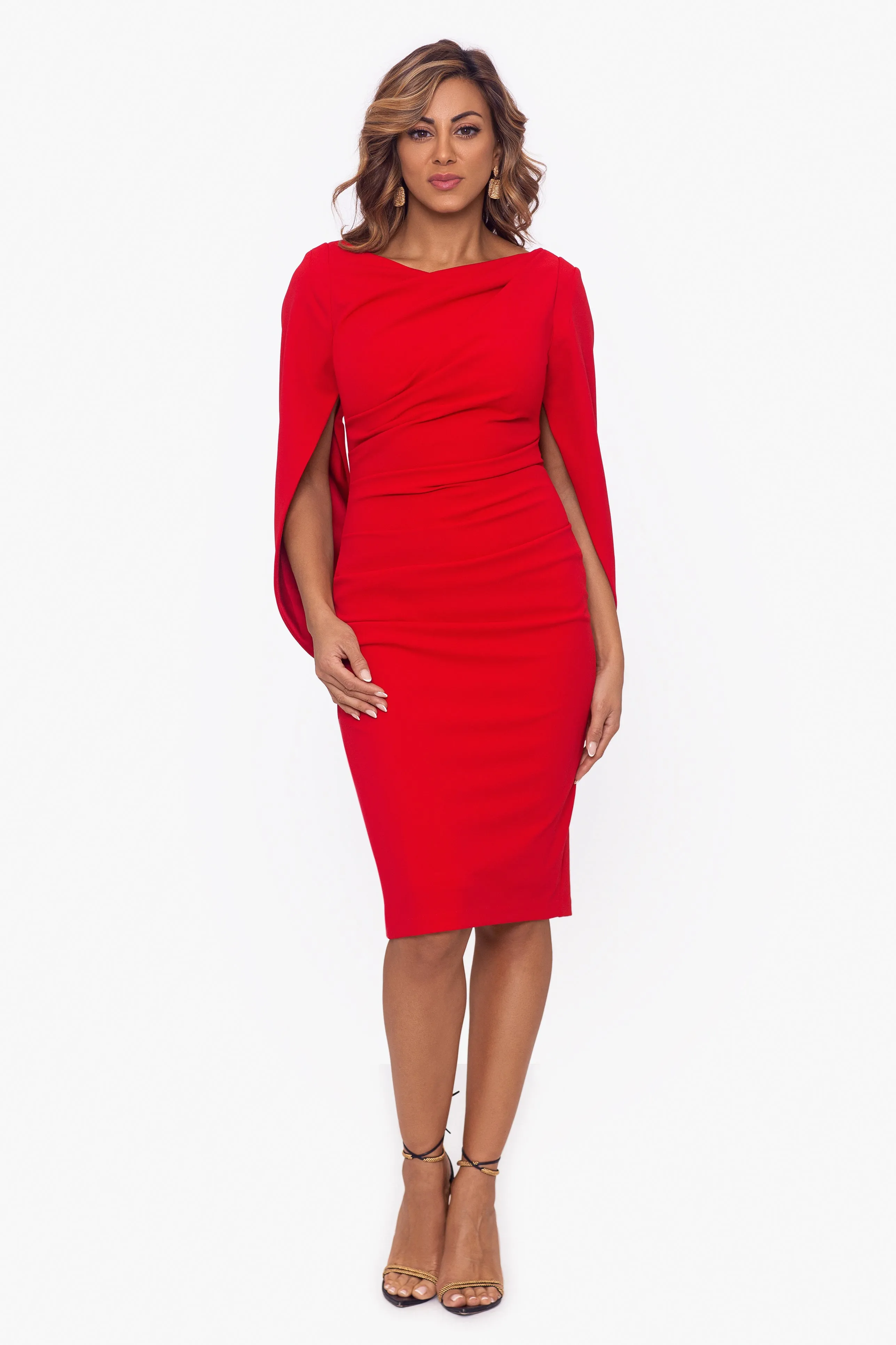 Jordan Short Scuba Crepe Draped Back Dress