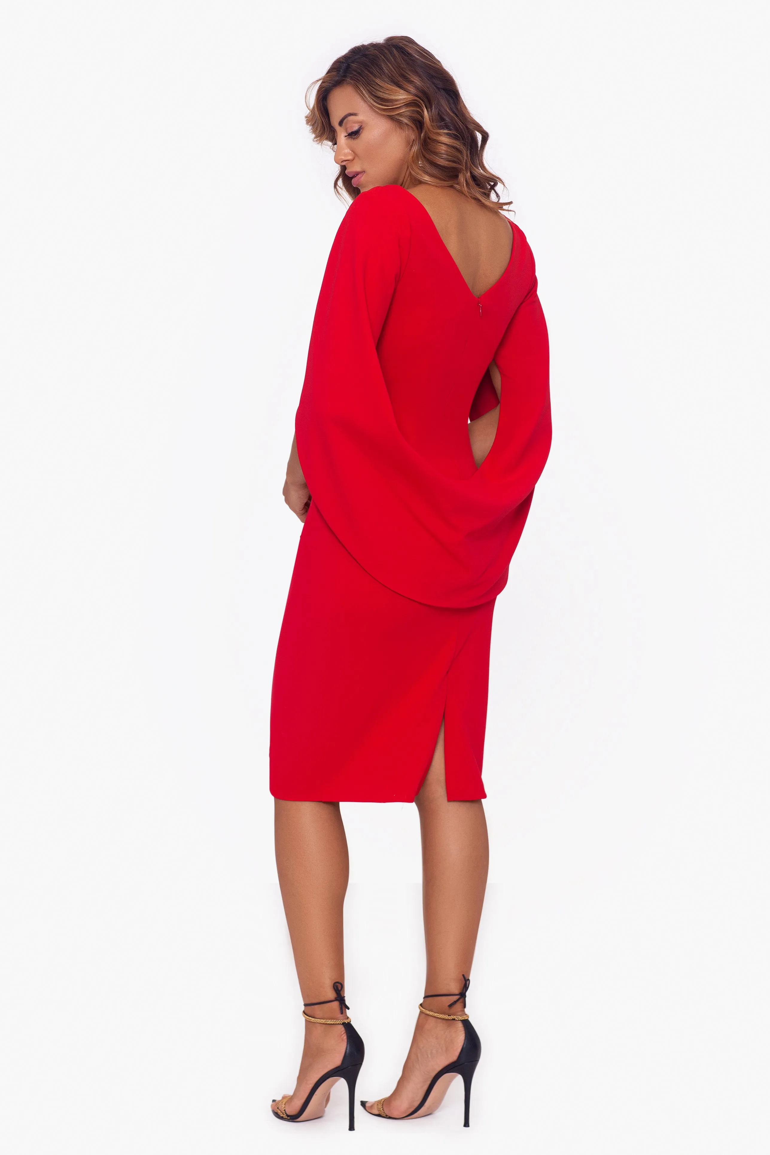 Jordan Short Scuba Crepe Draped Back Dress