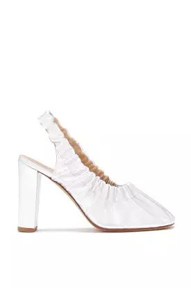 Lucia Ruched High Heel - Silver