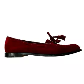 Manolo Blahnik Cranberry Suede Tassel Loafers 39