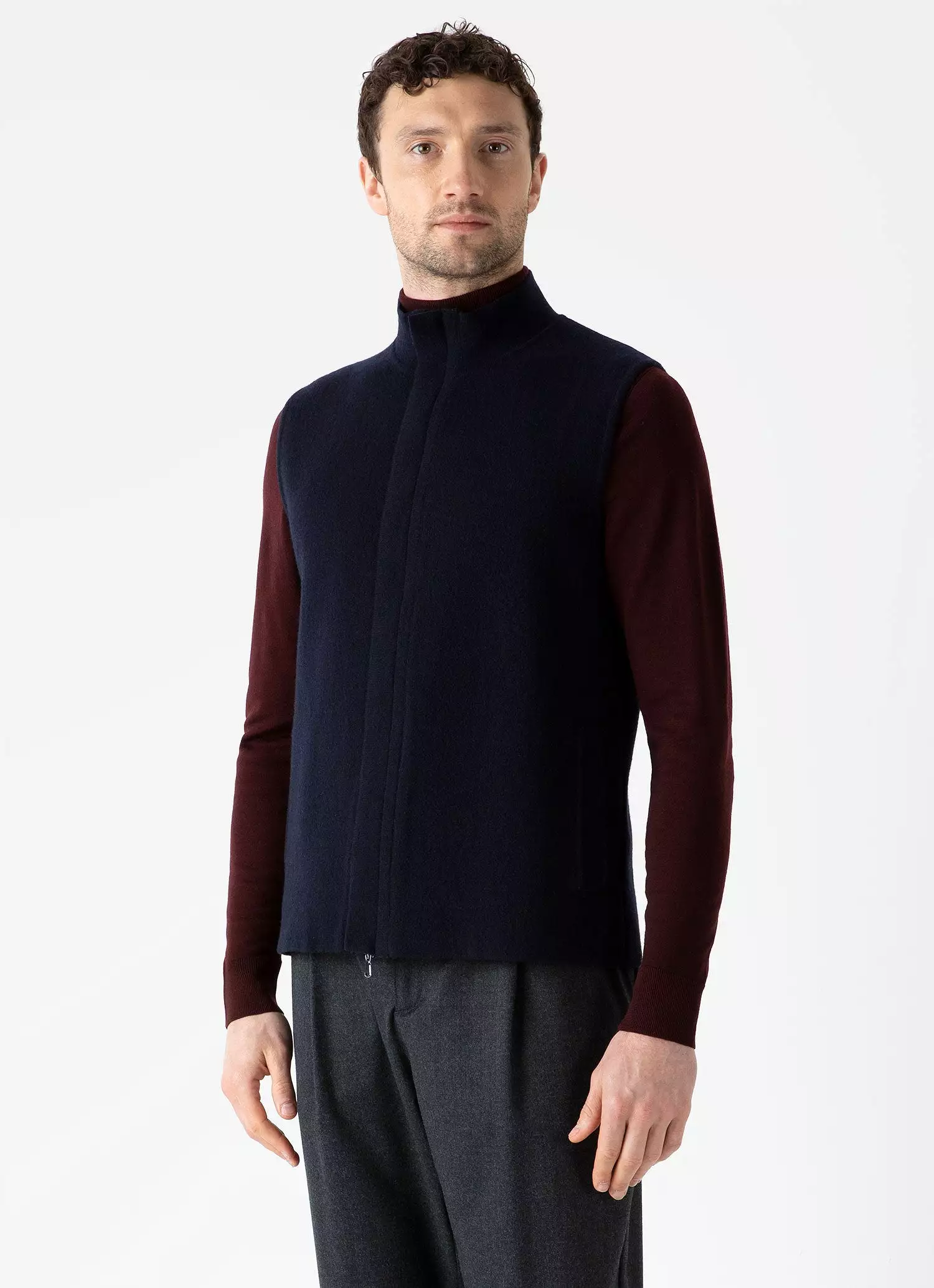 Men's Double Faced Gilet in Navy