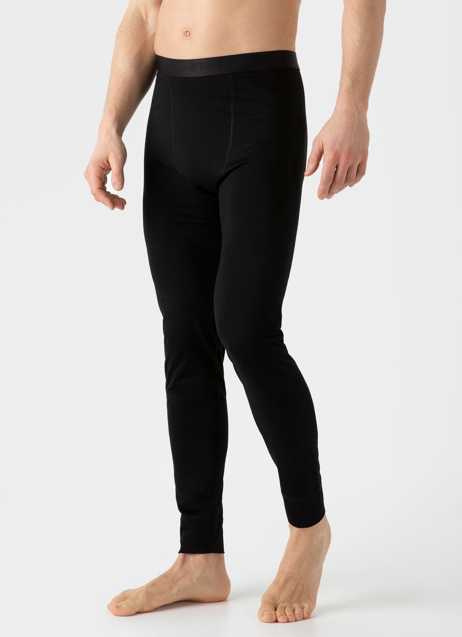 Men's Merino Long John Base Layer in Black