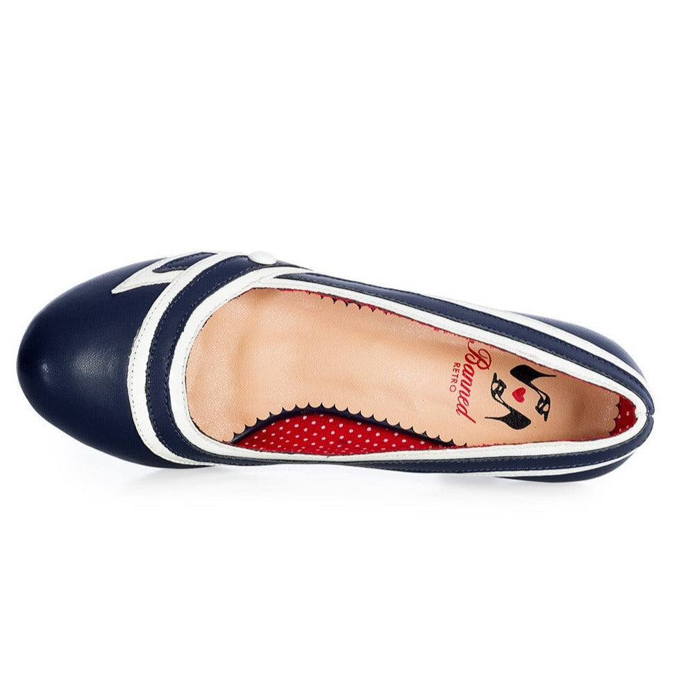 Nautical 1950's Inspired Navy and White Heels