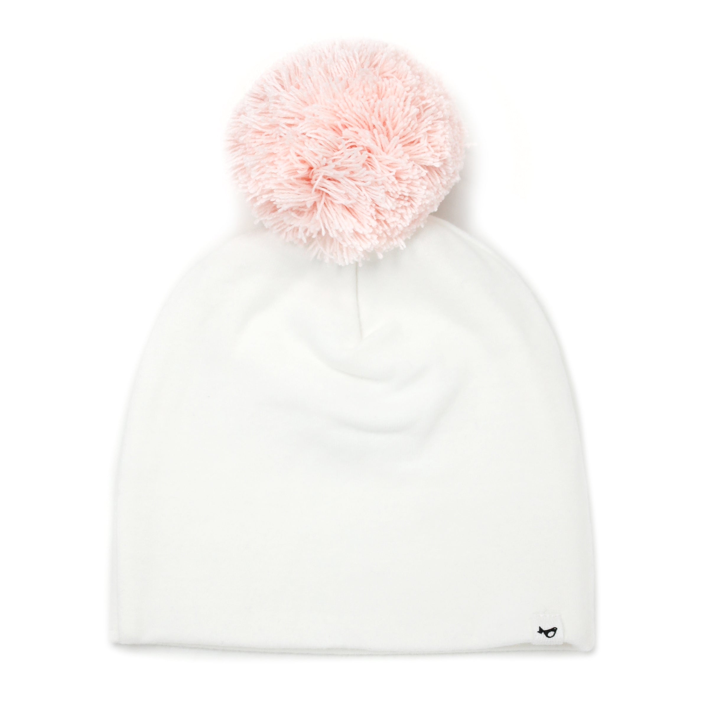 oh baby! Pale Pink Pom Hat - Cream