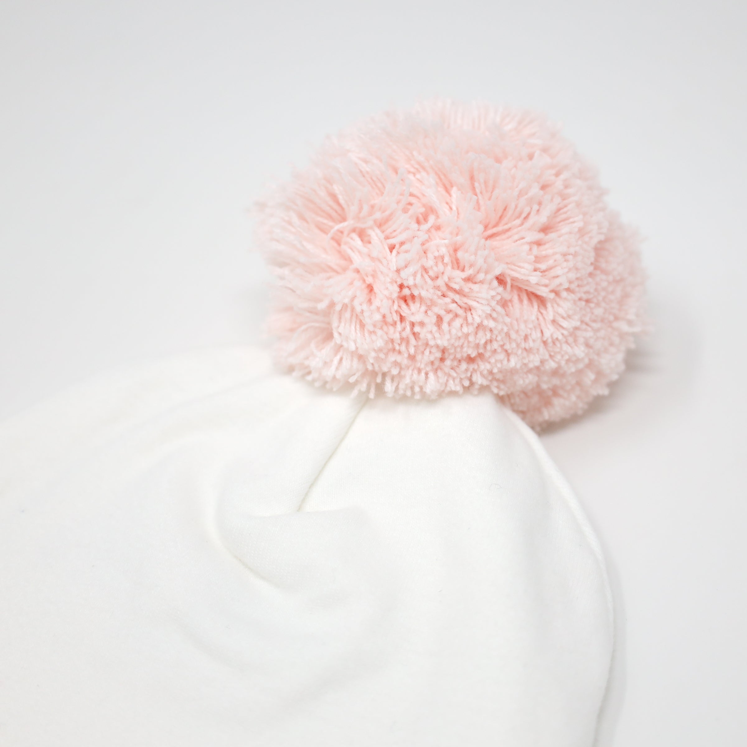 oh baby! Pale Pink Pom Hat - Cream