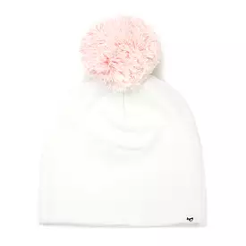 oh baby! Pale Pink Pom Hat - Cream