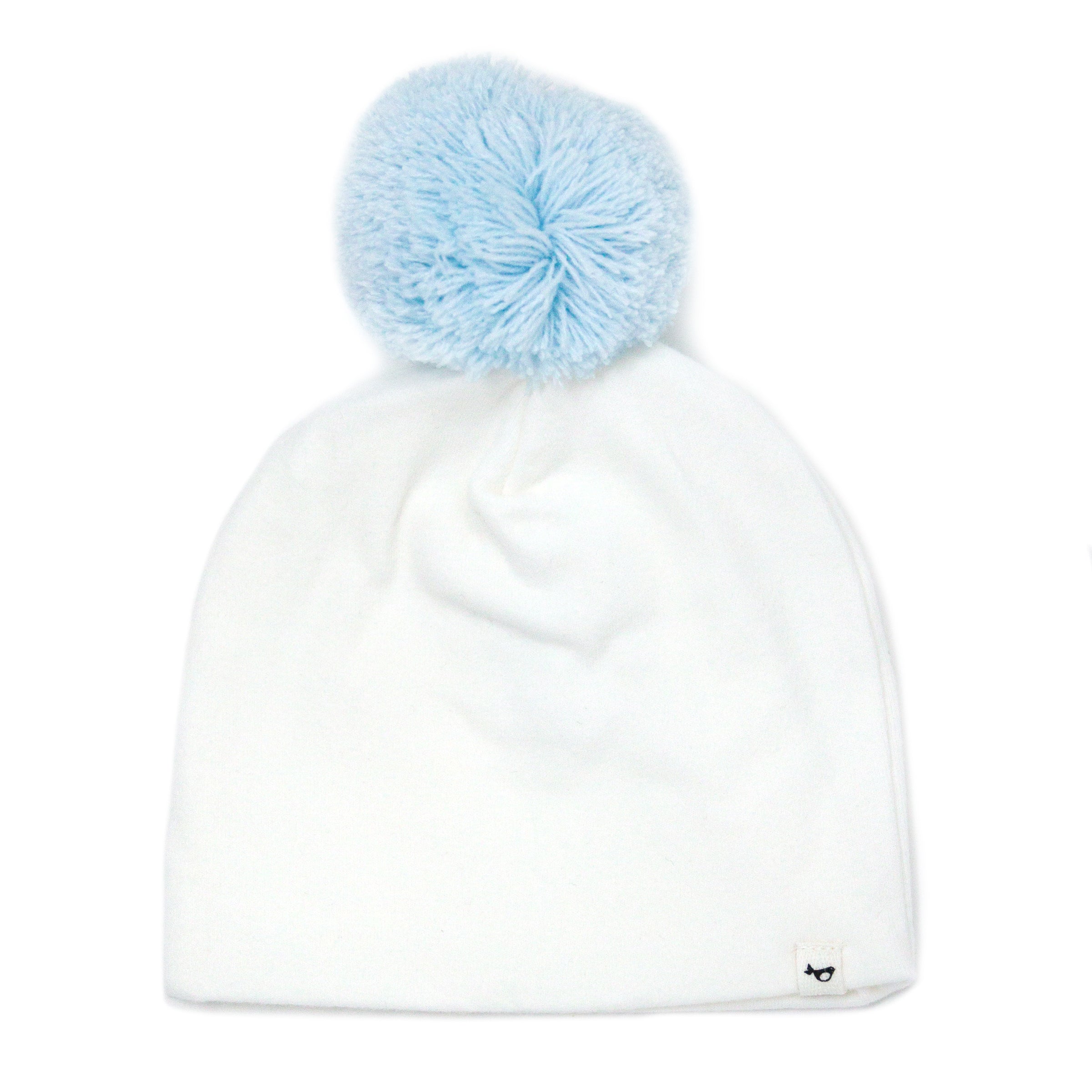 oh baby! Sky Blue Pom Hat - Cream