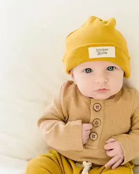 Organic Knot Hat | Mustard