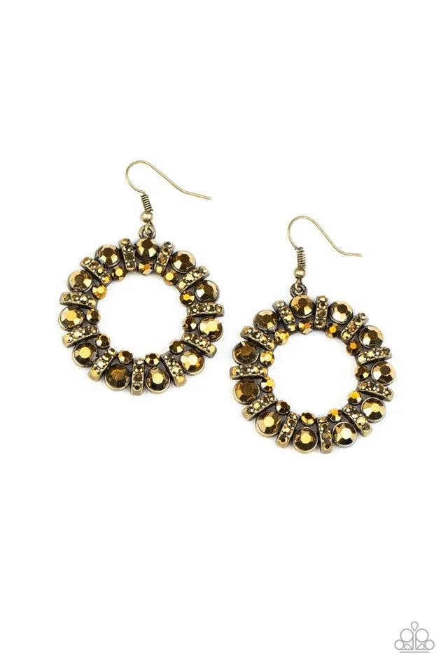 Paparazzi Earring ~ Baby, Its Cold Outside - Brass