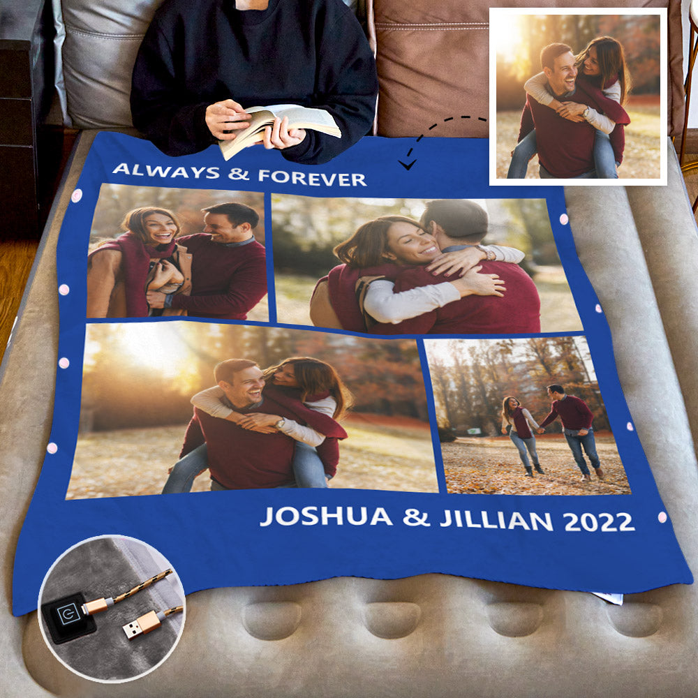 Personalized Heated Blanket Custom Photo Fleece Electric Blanket