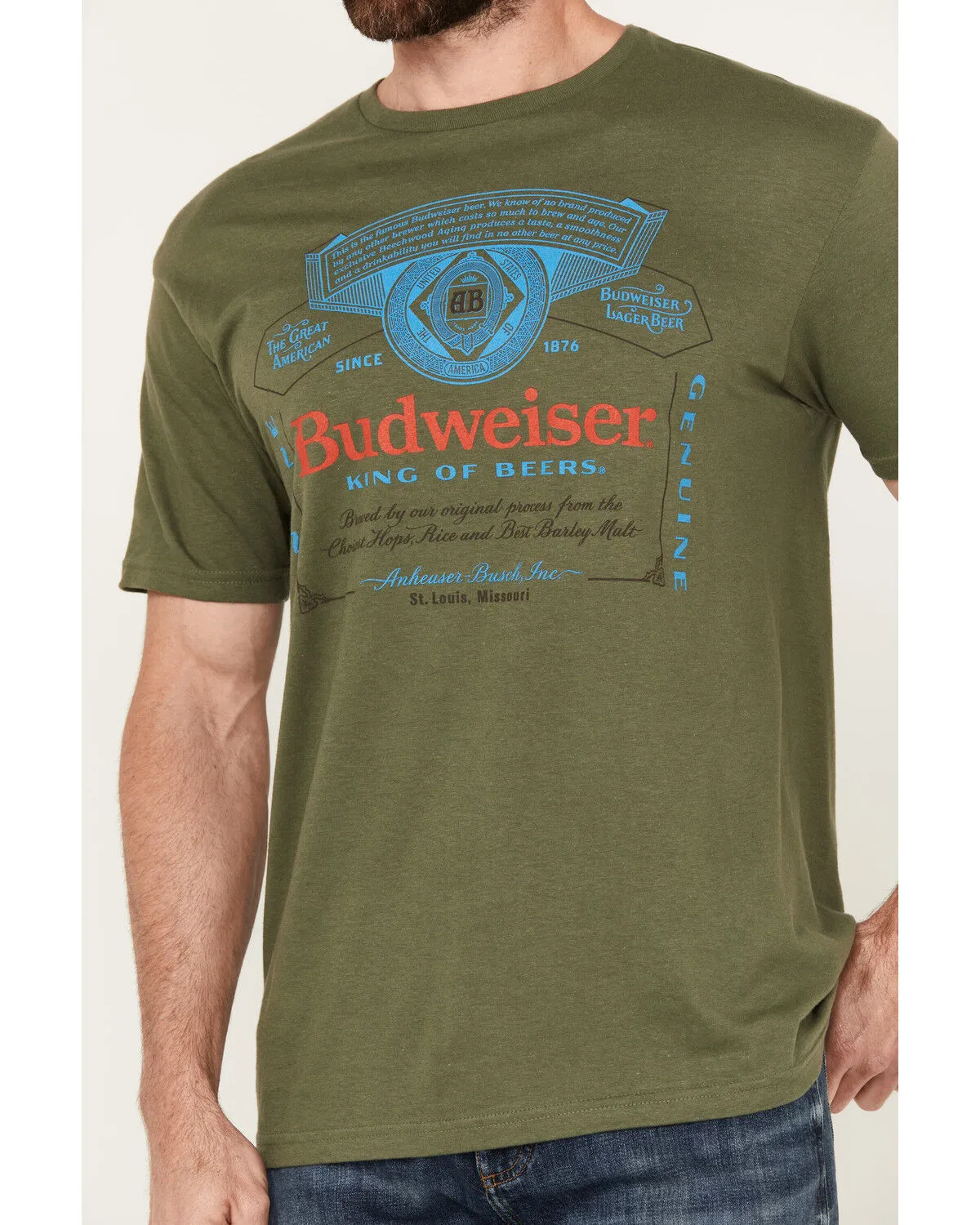 Product Name:  Brew City Beer Gear Men's Budweiser Logo Short Sleeve Graphic T-Shirt