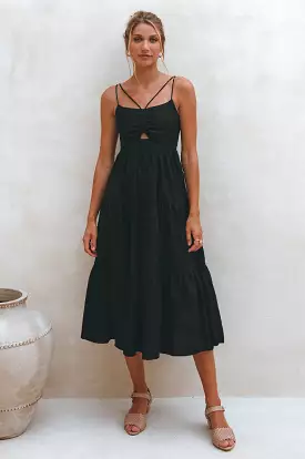 Rafaela Strappy Linen Midi Dress