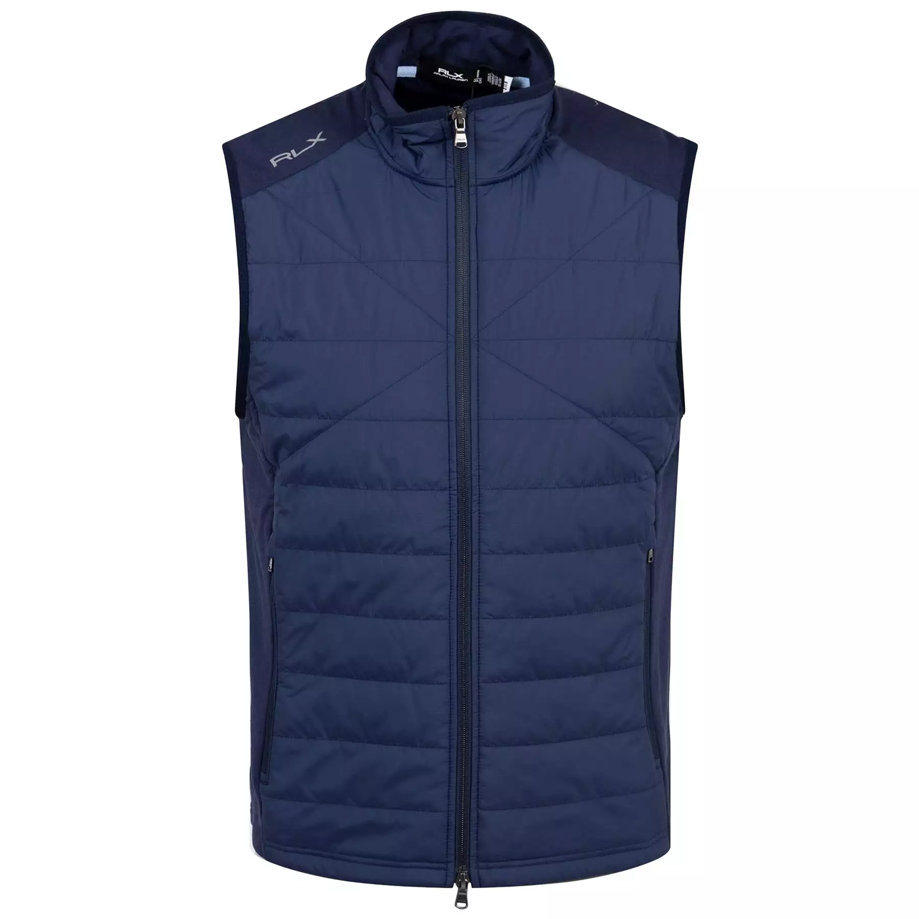 RLX Classic Fit Full Zip Cool Wool Hybrid Gilet Refined Navy - SS24