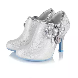 Ruby Shoo Electra White Silver Shoe Boot