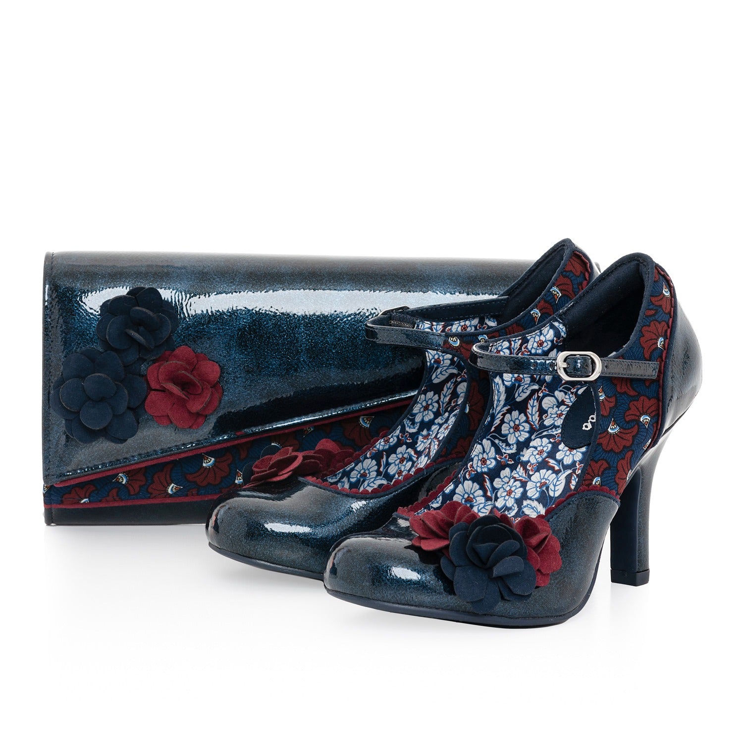 Ruby Shoo Quinn Midnight Blue Bar Strap Heels