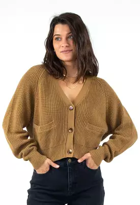 Rusty USA Posada Knit Cardigan Tan