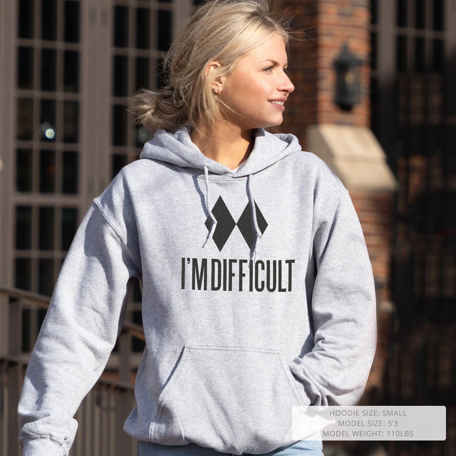 Skiing Hooded Sweatshirt - I'm Difficult 