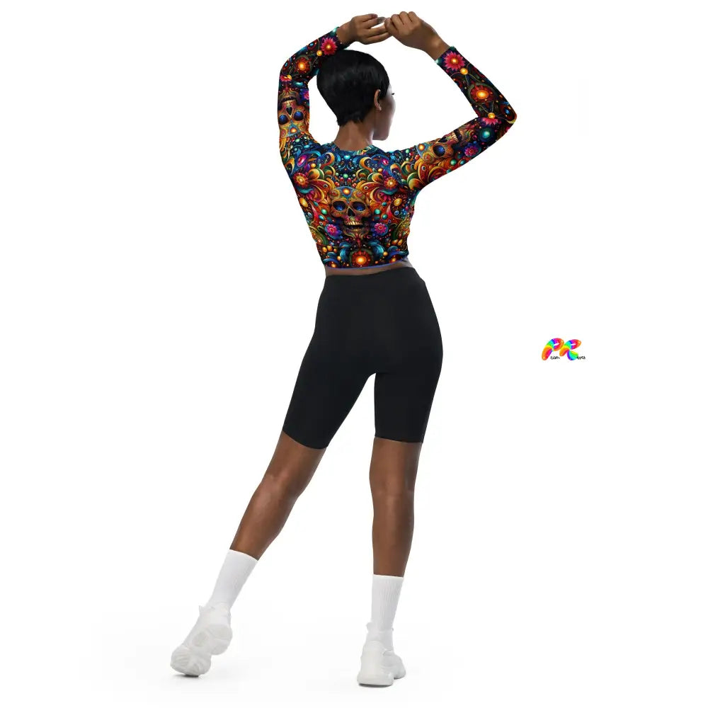 Skull Light Fantasia Rave Fitted Crop Top