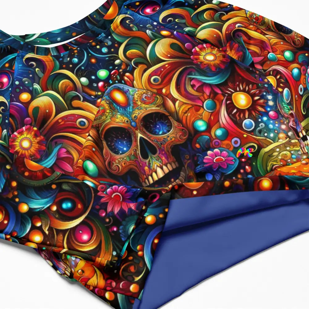 Skull Light Fantasia Rave Fitted Crop Top