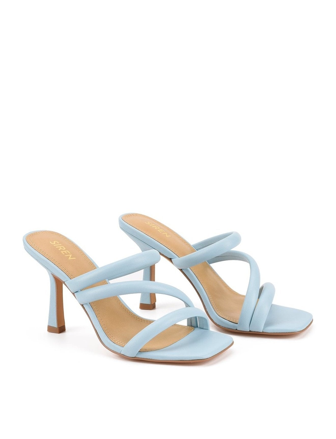 Spence Heeled Sandals - Pale Blue Leather