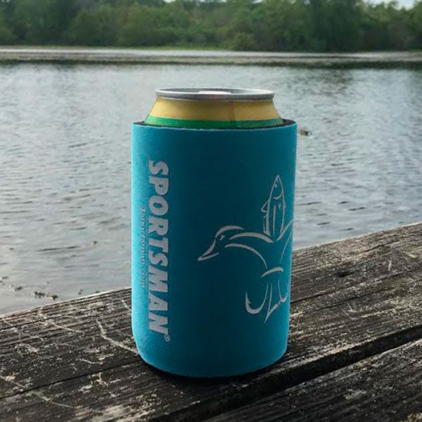 Sportsman Koozie - Light Blue & White